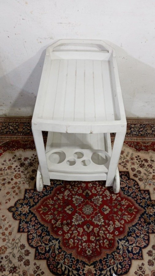 Mesa de madera en PVC blanco para exterior - imagen 5