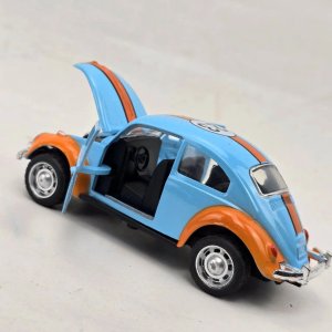 Auto a Escala Volkswagen Escarabajo Azul y Naranja - imagen 6