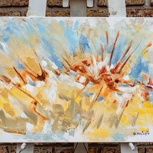 Pintura Abstracta al Óleo de Aldo Curto (70x50 cm) - imagen 3