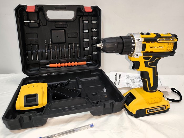 Taladro Recargable Dunland con 2 Baterías de Litio y Accesorios