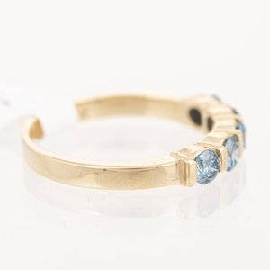 Anillo de Oro 18k con 5 Brillantes Azules - imagen 2
