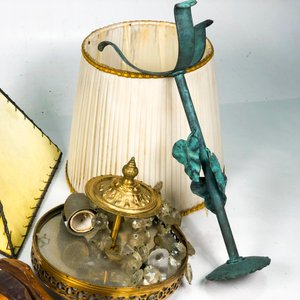 Lote de Candelabro, Aplique, Horma de Zapatero, Plafón y Lámpara de Sobremesa Vintage - imagen 3