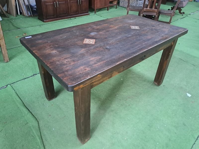 MESA DE CAMPO CON 6 SILLAS ADORNOS MAYOLICA - imagen 1