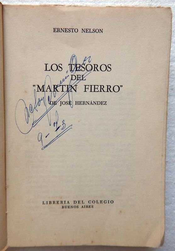 Libro Raro de Ernesto Nelson: Los Tesoros Del 'Martin Fierro' - imagen 2