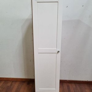 Mueble Auxiliar Blanco y Madera con Puerta y Estantes - imagen 1