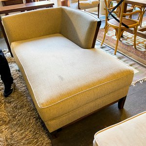 Sillón y Chaise Longue de Diseño Moderno en Tela Beige - imagen 2