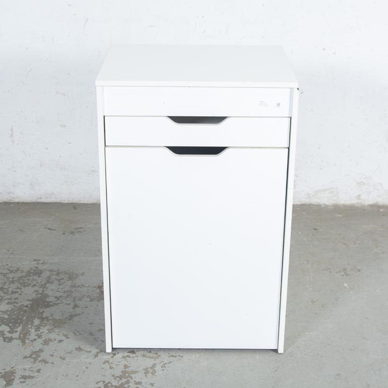 Mueble Tocador Blanco en Dos Partes con Asiento Baúl y Espejo Levadizo