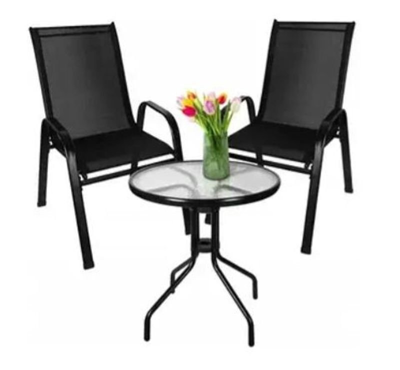 Mesa de jardín de hierro y vidrio - imagen 3