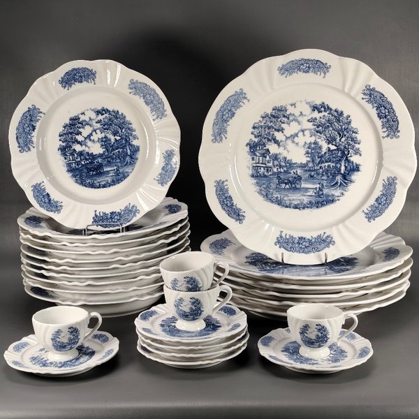 Conjunto de Porcelana Brasilera con Diseño Azul: 26 Piezas - imagen 1