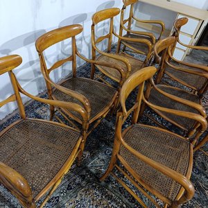 Butacas Italianas Modelo Campanino de Madera con Esterilla y Almohadón - imagen 10