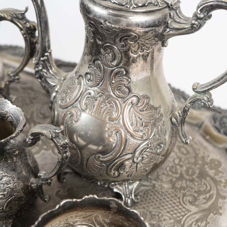 Colección de té platina cincelada antigua para baño - imagen 2