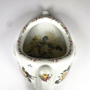 Orinal Victoriano Inglés de Porcelana con Flores y Pato - imagen 2