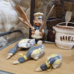 Adornos de Cocina: Chef con Utensilios, Cubo de Hielo y Patos Decorativos - imagen 3