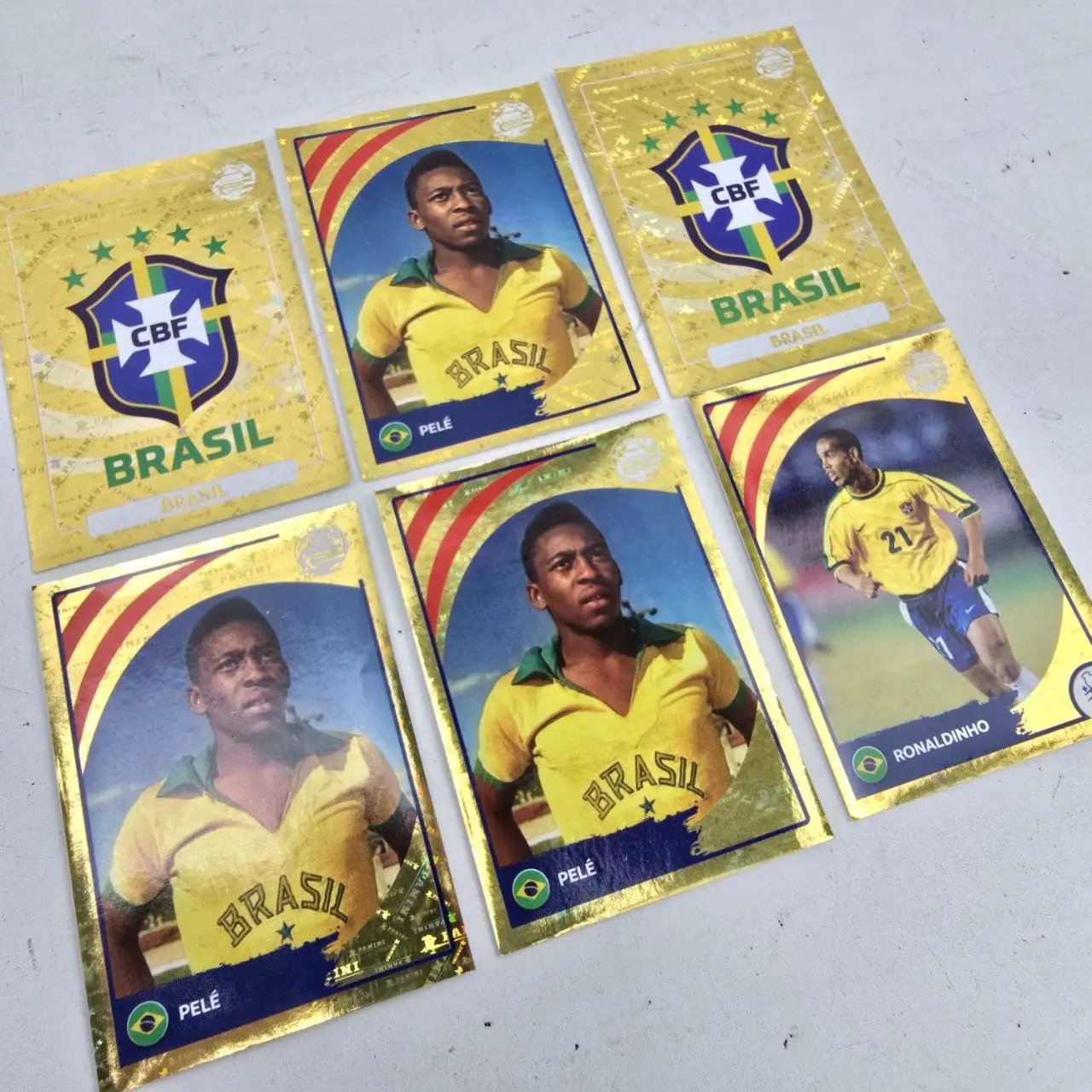 Figuritas Panini Copa América 2024 Brasil x6 - Pelé y Ronaldinho
