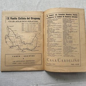Libro IX Vuelta Ciclista del Uruguay 1952 con Mapa de Etapas y Publicidad - imagen 3