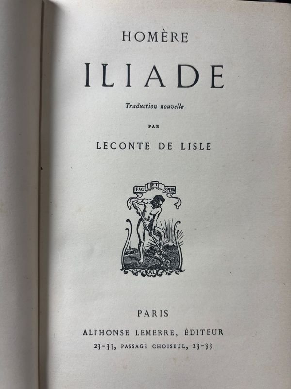 Rara Edición de la Ilíada por Homero en Francés - imagen 2