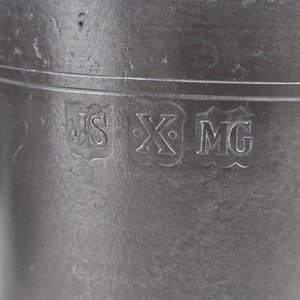 Juego de Vasos de Peltre "John Somers" y Tocador Antiguo Plateado - imagen 4