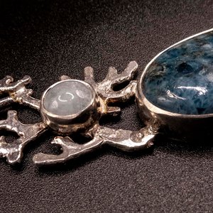 Gargantilla de Plata 950 con Apatita Azul, Topacio y Aguamarinas - imagen 2
