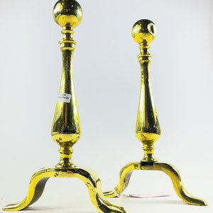 Par de Mordillos de Bronce con Bola Superior - imagen 3