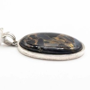 Dije Ovalado de Plata con Piedra Pietersita - imagen 2