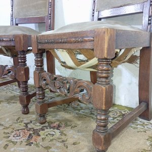 Par de Sillas Estilo Tudor Lustre Oscuro - imagen 6