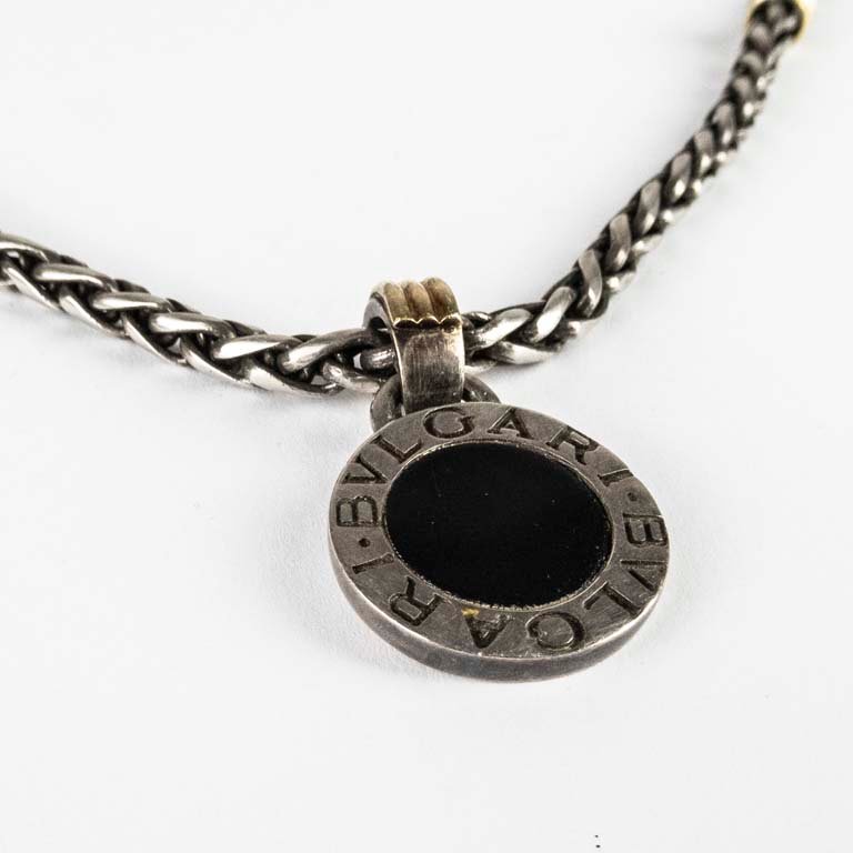 Cadena de plata y oro doble con dije - imagen 2