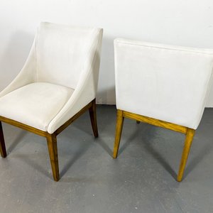 Par de Sillones Modernos Tapizado Sintético Blanco - imagen 4