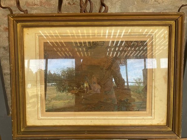 Pintura al óleo en marco antiguo - imagen 1