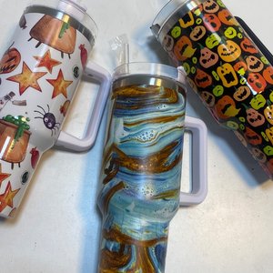 Set de 3 Vasos Térmicos de 1.2L con Diseños de Halloween y Mármol - imagen 3