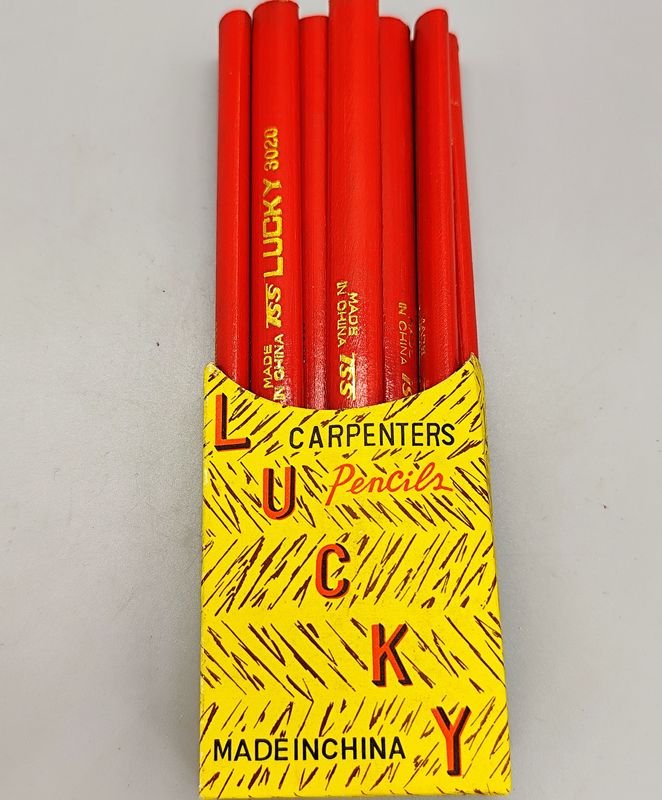 Caja de 12 Lápices de Carpintero Marca Lucky
