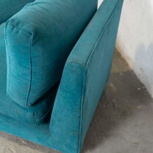 Par de Módulos Tapizados en Tela Turquesa con Almohadones - imagen 3