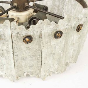 Colgante Vintage de Bronce y Vidrio Prensado, 5 Luces - imagen 2