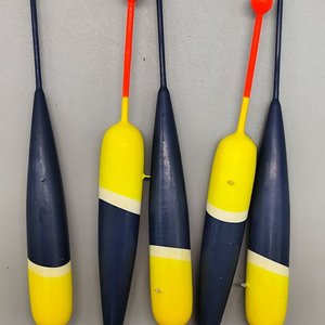 Lote de 5 Boyas de Pesca Alargadas Azul y Amarillo - imagen 4