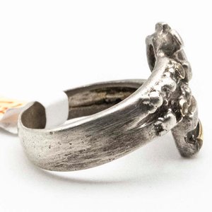 Anillo de Plata con Oro Double y Piedra Central - imagen 2