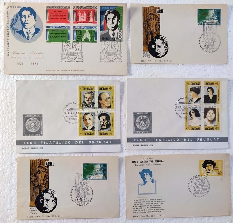 Lote siguiente: Colección de Sobres Primer Día Uruguayos de Escritores