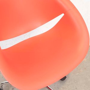 Sillón de Oficina Giratorio PVC Rojo con Patas Cromadas y Ruedas - imagen 2
