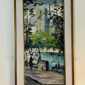 Cuadro al óleo firmado: Catedral de Notre Dame en París - imagen 7