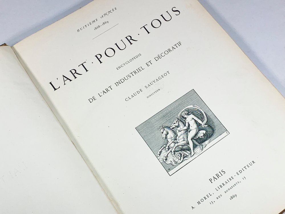 Libro de arte del siglo XIX con decoración en blanco y negro - imagen 2