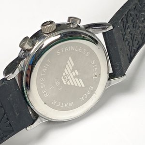 Reloj Pulsera Caballero Emporio Armani Cronógrafo Malla Goma Negra - imagen 4