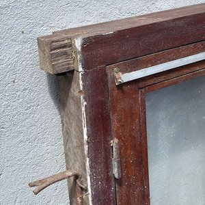 Abertura de Madera Antigua con Vidrios Repartidos - imagen 4