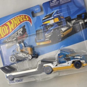Hot Wheels Super Rigs "Steel Power" Camión y Acoplado - imagen 4