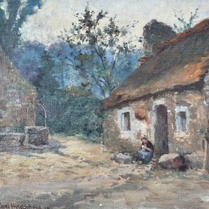Oleo "Hogar Dulce Hogar" de Carl Hirschberg con Marco Dorado - imagen 5