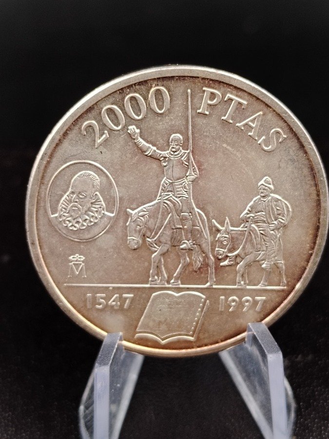 Moneda de Plata Española 2000 Pesetas Don Quijote 1997