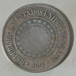 Lote anterior: Moneda Brasileña 200 Réis 1897 - Primera República