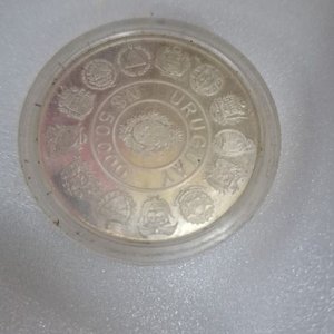 Moneda de Plata Encapsulada "Encuentro de Dos Mundos" Uruguay 1492-1991 - imagen 2