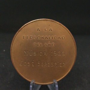 Medalla Programa Radial "Mediodía con Ud." José Serebrier Música 1966 Bronce - imagen 3