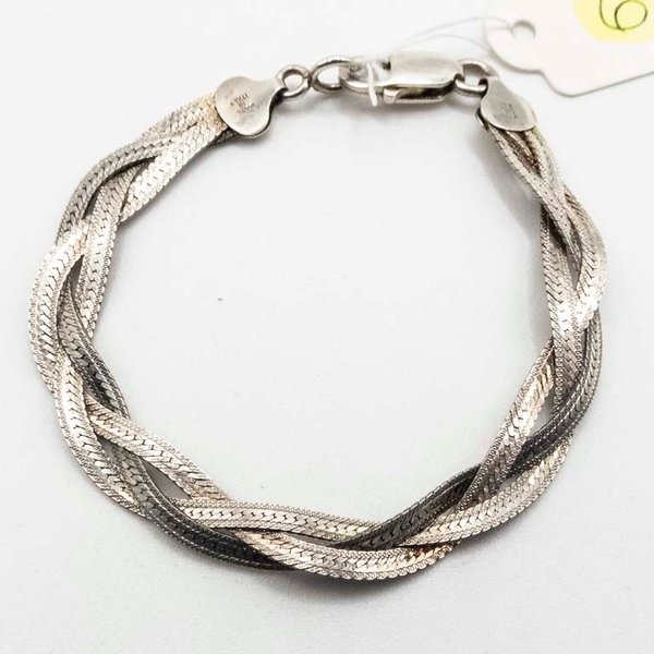 Pulsera de Plata 925 Trenzada Chata 18 cm - imagen 1