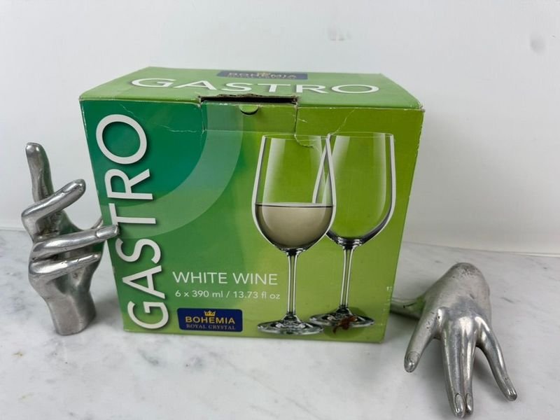 6 Copas de Vino Blanco en Cristal Bohemia - imagen 2