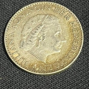 Moneda de Plata Holandesa 1 Gulden de 1955 - imagen 2