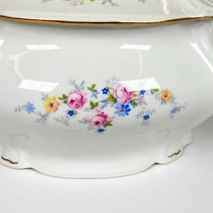 Sopera de porcelana checa con tapa, decoración floral - imagen 5